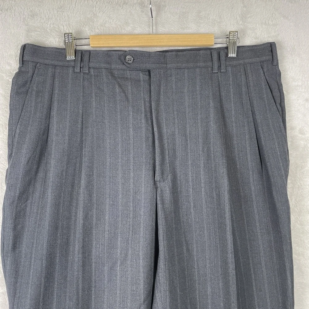 Vtg 50s Style Drop Loop Pleated Slacks Pants Mens 38x29 Striped Rockabilly 70s